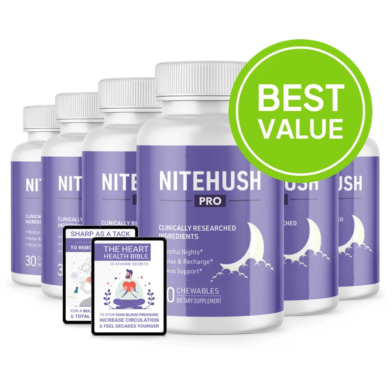 NiteHush Pro 6-Bottle Bundle — 180-Day Supply